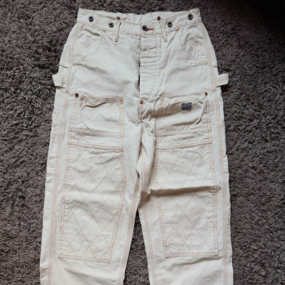 KAPITAL Lumber Straight-Leg Embroidered Cotton-Canvas Cargo Trousers